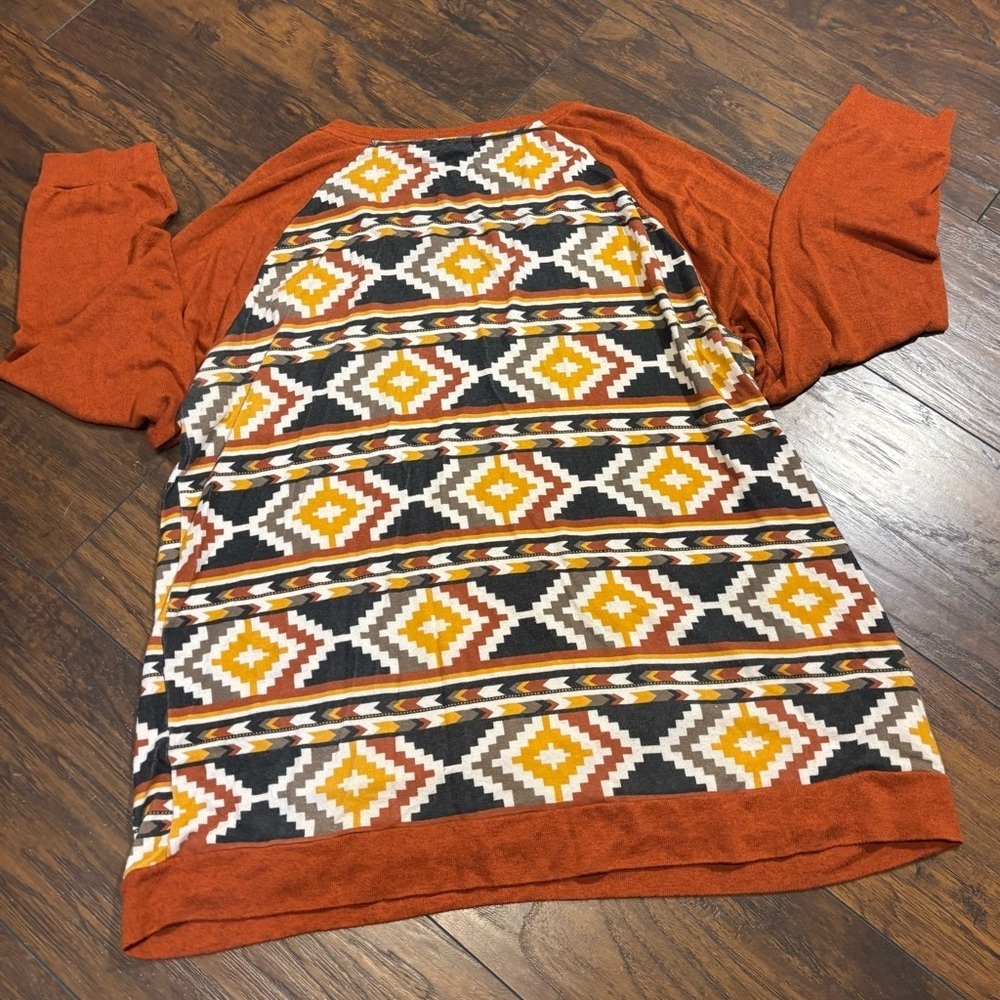 Cruel Denim Women’s AztecGeometric Patterned Women's‎ Sweatshirt XXL - Orange - Picture 7 of 11